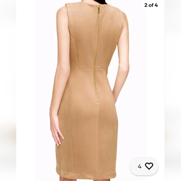 Calvin Klein Faux Suede Sheath Dress, size 12 - Picture 2 of 16